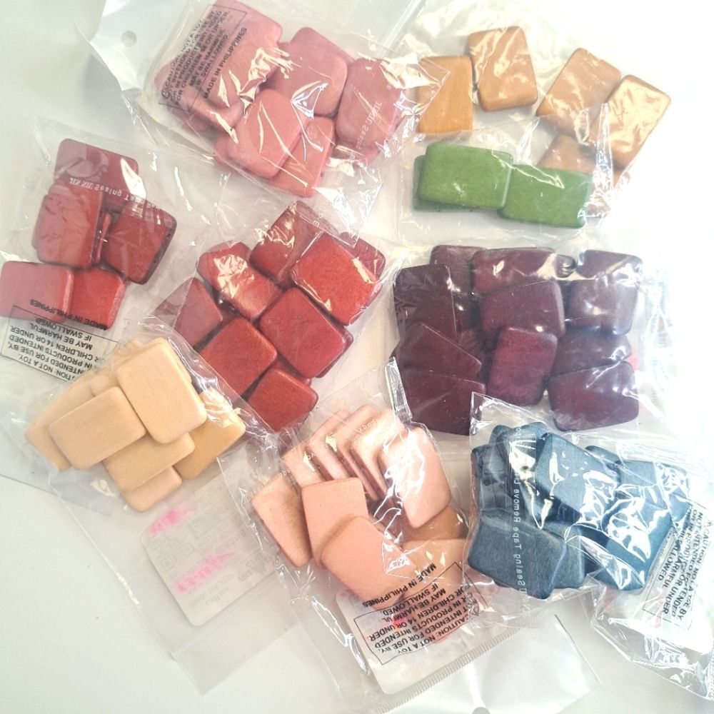 Colorful Wooden Beads Rectangular 30x20mm